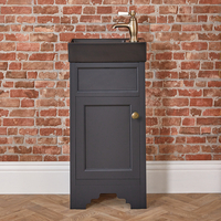 Mobile Tradizionale Grigio Nero 400mm con Lavabo Nero - Scelta di Maniglie e Finiture - Thornton