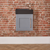 Mobile Tradizionale Sospeso Grigio Chiaro 400mm con Lavabo Nero - Scelta di Maniglie e Finiture - Thornton