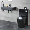 Mobile WC con Sanitario a Terra e Lavabo Sospeso Nero - Nox