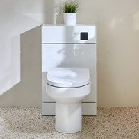 Mobile WC da 500 con Sanitario Covelly - Bianco - Pulsante di Scarico Nero - Cluo