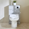 Mobile WC da 500 con Sanitario Covelly - Grigio Cemento - Pulsante di Scarico Nero - Cluo