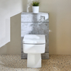 Mobile WC da 500 con Sanitario Exton - Grigio Cemento - Pulsante di Scarico Cromato - Cluo