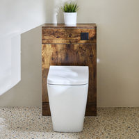 Mobile WC da 500 con Sanitario Sandford - Rovere Scuro - Pulsante di Scarico Nero - Cluo