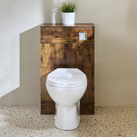 Mobile WC da 500 con Sanitario Select - Rovere Scuro - Pulsante di Scarico Cromato - Cluo