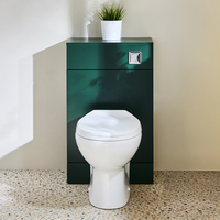 Mobile WC da 500 con Sanitario Select - Verde Scuro - Pulsante di Scarico Cromato - Cluo
