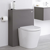 Mobile WC Grigio con Sanitario a Terra e Copriwater Soft-Close - Newington