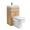 Mobile WC Rovere con Sanitario a Terra e Lavabo Integrato - Cluo