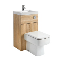 Mobile WC Rovere con Sanitario a Terra e Lavabo Integrato - Cluo