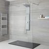 Pannello Doccia Manuale Cromato a 3 Vie in ABS Completo di Soffione Doccia 4 Idrogetti e Doccetta con Flessibile 1400x207x450mm - Alston