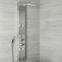 Pannello Doccia Multifunzione in Acciaio Inox Completo con Miscelatore Termostatico
