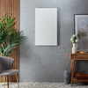 Pannello Riscaldante a Infrarossi Elettrico Intelligente Bianco senza Cornice e Presa Elettrica - 600 W - 595 mm x 1005 mm