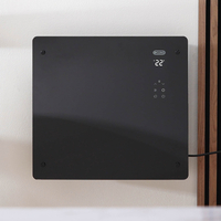 Pannello Riscaldante Smart in Vetro - con Presa Elettrica - Nero - 1000W