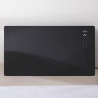 Pannello Riscaldante Smart in Vetro - con Presa Elettrica - Nero - 2500W