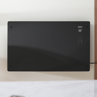 Pannello Riscaldante Smart in Vetro Cablato - Nero - 2000W - 465mm x 770mm - Virtrum - ECOSO by Hudson Reed