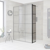 Parete Doccia Paraspruzzi da 300mm con Stampato Nero per Box Doccia Walk-In - Barq