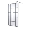 Parete Doccia Walk-in Vetro a Griglia Nera - 1850mm - Senza Anta Paraspruzzi - Pannello 700mm