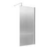 Parete Doccia Walk-in Vetro Scanalato - 1850mm - Cromato - Senza Anta Paraspruzzi - Pannello di Vetro 800mm