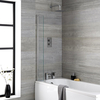 Parete Vasca da Bagno 1400 x 250mm Vetro Temperato 6mm di Sicurezza Cabina Doccia 6mm Vetro Sicurezza