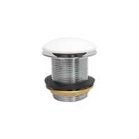 Piletta di Scarico per Vasca Click-Clack senza Troppopieno - Colore Bianco 60mm (non Scanalato)