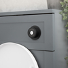 Placca di Comando WC Rotonda Nera in ABS Finitura Nera