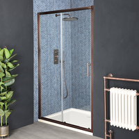 Porta Scorrevole con Piatto Doccia - Rame Spazzolato - Vara