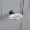 Portasapone in Ceramica Tradizionale - Nero - Elizabeth