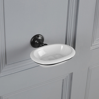 Portasapone in Ceramica Tradizionale - Nero - Elizabeth