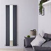 Radiatore di Design Verticale con Specchio Antracite 1613W - 1800 x 499 mm