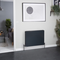 Radiatore a Convettore Orizzontale - Antracite - Stelrad Vita Deco di Hudson Reed - Scelta di Misure