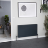 Radiatore Convettore Orizzontale a Pannello Doppio - Antracite - 600 x 1000mm - Stelrad Vita Deco di Hudson Reed