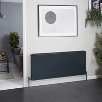 Radiatore Convettore Orizzontale a Pannello Doppio - Antracite - 600 x 1400mm - Stelrad Vita Deco di Hudson Reed