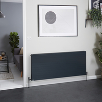 Radiatore Convettore Orizzontale a Pannello Singolo - Antracite - 600 x 1400mm - Stelrad Vita Deco di Hudson Reed