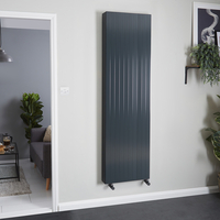 Radiatore Convettore Verticale a Pannello Doppio - Antracite - 1800 x 500mm - Stelrad Vita Deco di Hudson Reed