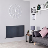 Radiatore di Design Antracite Orizzontale - 635mm x 1180mm (Pannello Singolo) - con Elemento Termostatico Bluetooth