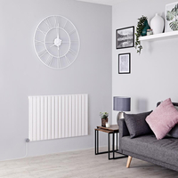 Radiatore di Design Bianco Orizzontale - 635mm x 1000mm (Pannello Singolo) - con Elemento Termostatico