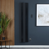 Radiatore di Design Elettrico Verticale in Alluminio - Nero - 1800mm x 400mm - Notus V