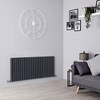 Radiatore di Design Orizzontale Antracite - 600mm x 1416mm - Pannello Doppio - Revive