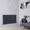Radiatore di Design Orizzontale Antracite - 800mm x 1416mm - Pannello Doppio - Revive