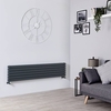 Radiatore di Design Orizzontale Antracite - 354 x 1600mm - 1308W - Sloane