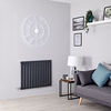 Radiatore di Design Orizzontale Antracite 635mm (Pannello Singolo) Scelta di Misure ed Elemento Elettrico
