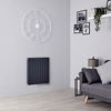Radiatore di Design Orizzontale con Attacchi Centrali Antracite - 934W - 635 x 595mm - Revive Caldae