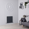 Radiatore di Design Orizzontale Doppio - Antracite - 600mm x 590mm - 783 Watt