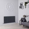 Radiatore di Design Orizzontale Doppio - Antracite - 600mm x 1180mm - 1566 Watt