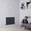 Radiatore di Design Orizzontale Doppio - Antracite - 600mm x 826mm - 1096 Watt