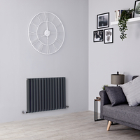 Radiatore di Design Orizzontale Doppio - Antracite - 600mm x 826mm - 1096 Watt