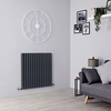 Radiatore di Design Orizzontale Doppio - Antracite - 800mm x 826mm - 1576 Watt