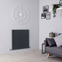 Radiatore di Design Orizzontale Doppio - Antracite - 800mm x 826mm - 1576 Watt