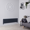 Radiatore di Design Orizzontale Doppio 1044W - 354 x 1400mm - Antracite - Revive