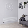 Radiatore di Design Orizzontale Doppio 1044W - 354 x 1400mm - Bianco - Revive