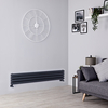 Radiatore di Design Orizzontale Doppio 1392W - 236 x 1400mm - Antracite - Revive